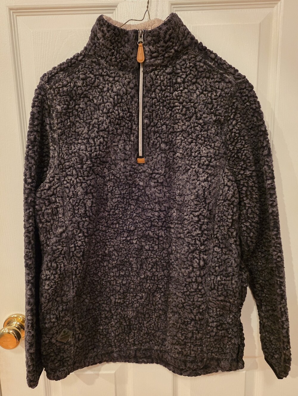 Simply SOuthern Charcoal Sherpa Half-Zip Pullover Sweater